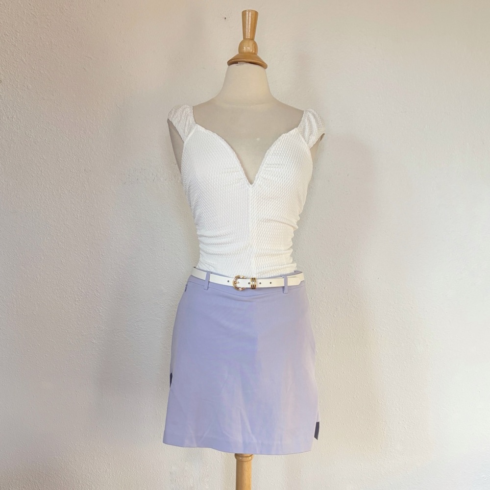 Vintage Solid Pastel Purple Preppy Golf Skort